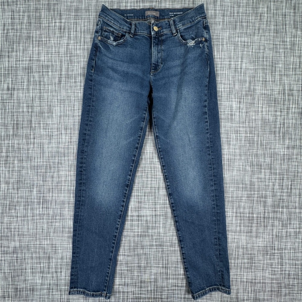DL1961 Women's Riley Boyfriend Straight Jeans Blue Size 24 Distressed